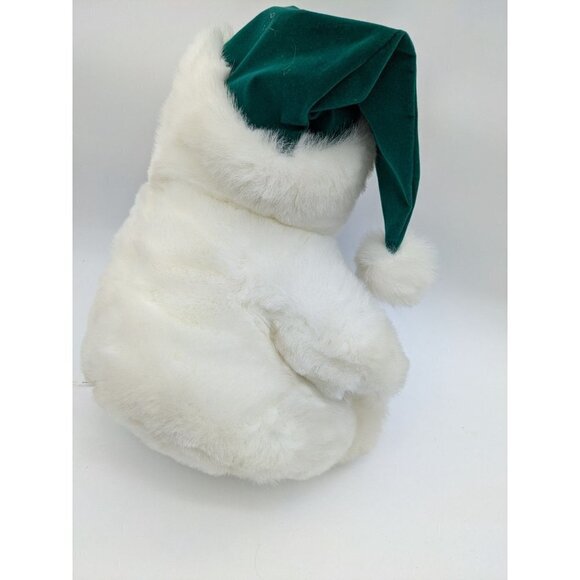 MTY International Crystal bear Holiday white Green Toys pouch  sitting 14 in - Picture 7 of 11